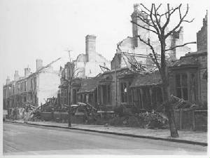 Albert Road bomb damage February 13th 1941